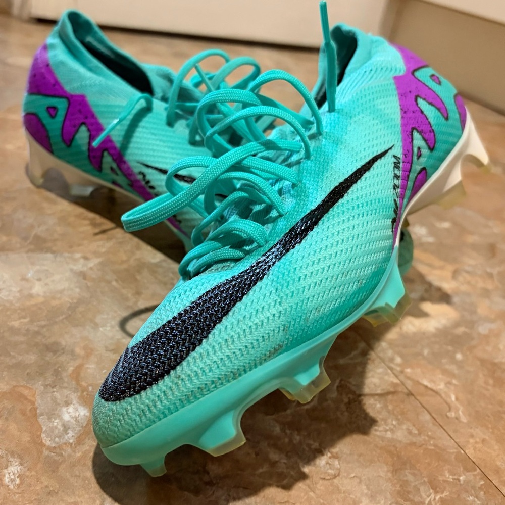 Nike Zoom Mercurial Vapor 15 Elite Turquoise and Purple Cleats